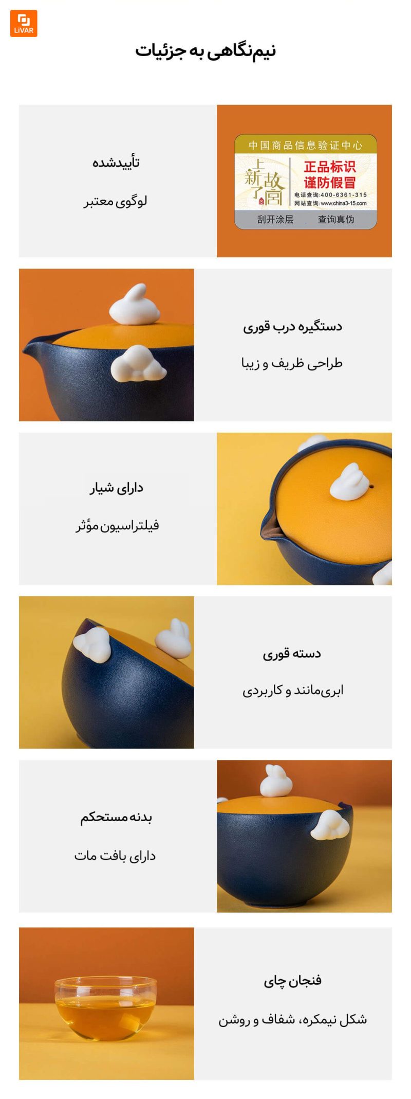 ست چای طرح شهر ممنوعه چین - Image 11