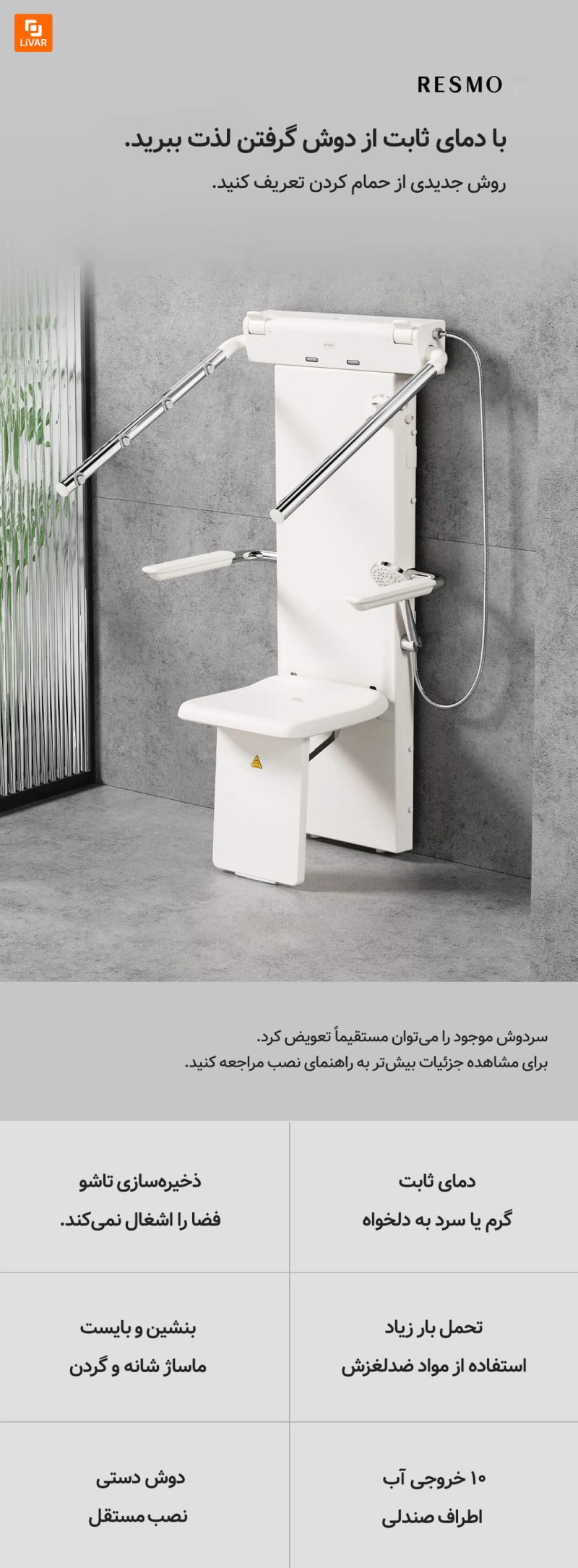 صندلی حمام‌شو Resmo - Image 16