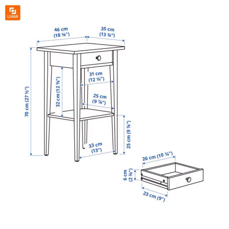 میز کنارتخت IKEA مدل HEMNES - Image 9
