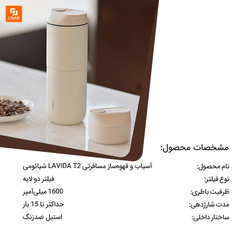 آسیاب و قهوه‌ساز مسافرتی LAVIDA T2 - Image 16