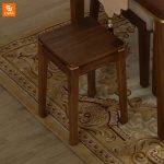 چهارپایه چوبی و برنزی - Image 3