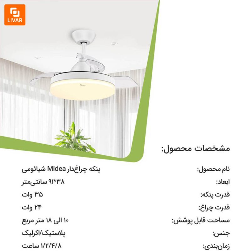 پنکه چراغ‌دار Midea - Image 12