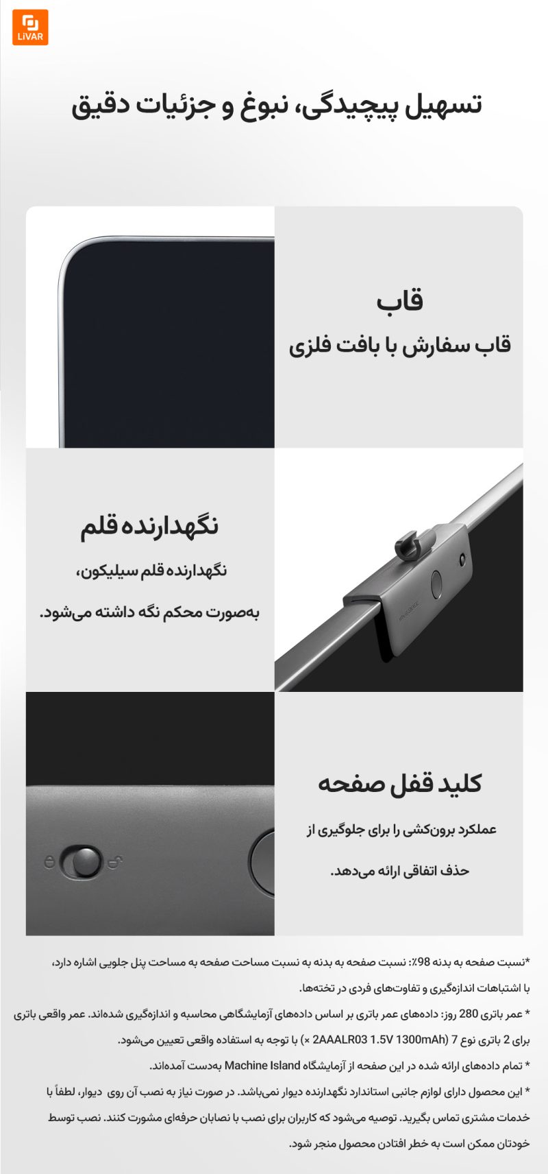 تخته سیاه Mijia با صفحه نمایش LCD به ابعاد ۳۹ اینچ - Image 14