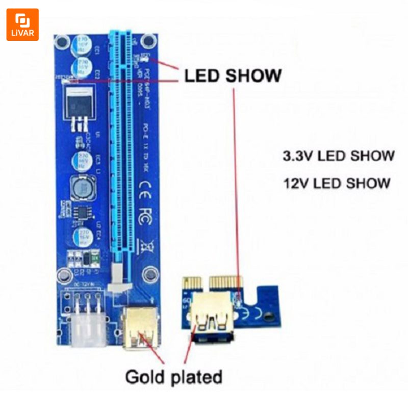 رایزر کارت گرافیک مدل 009S سر طلایی - Image 3