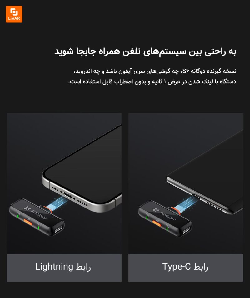 میکروفون Lavalier با حذف نویز Douying S6 - Image 24