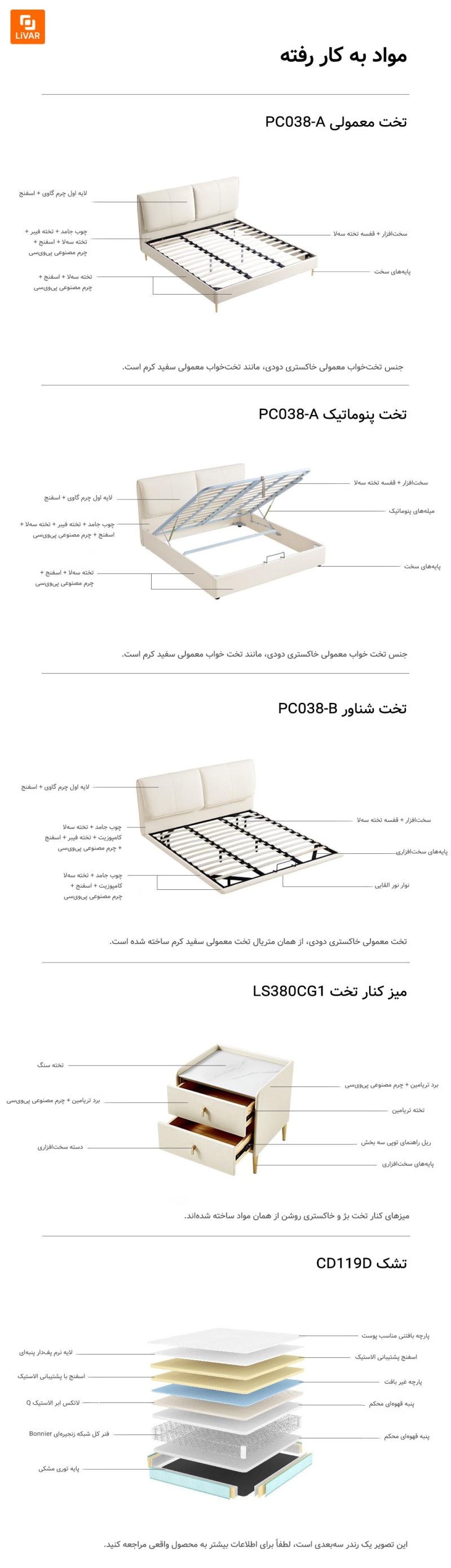 تخت چرمی لوکس Lin's Home - Image 25