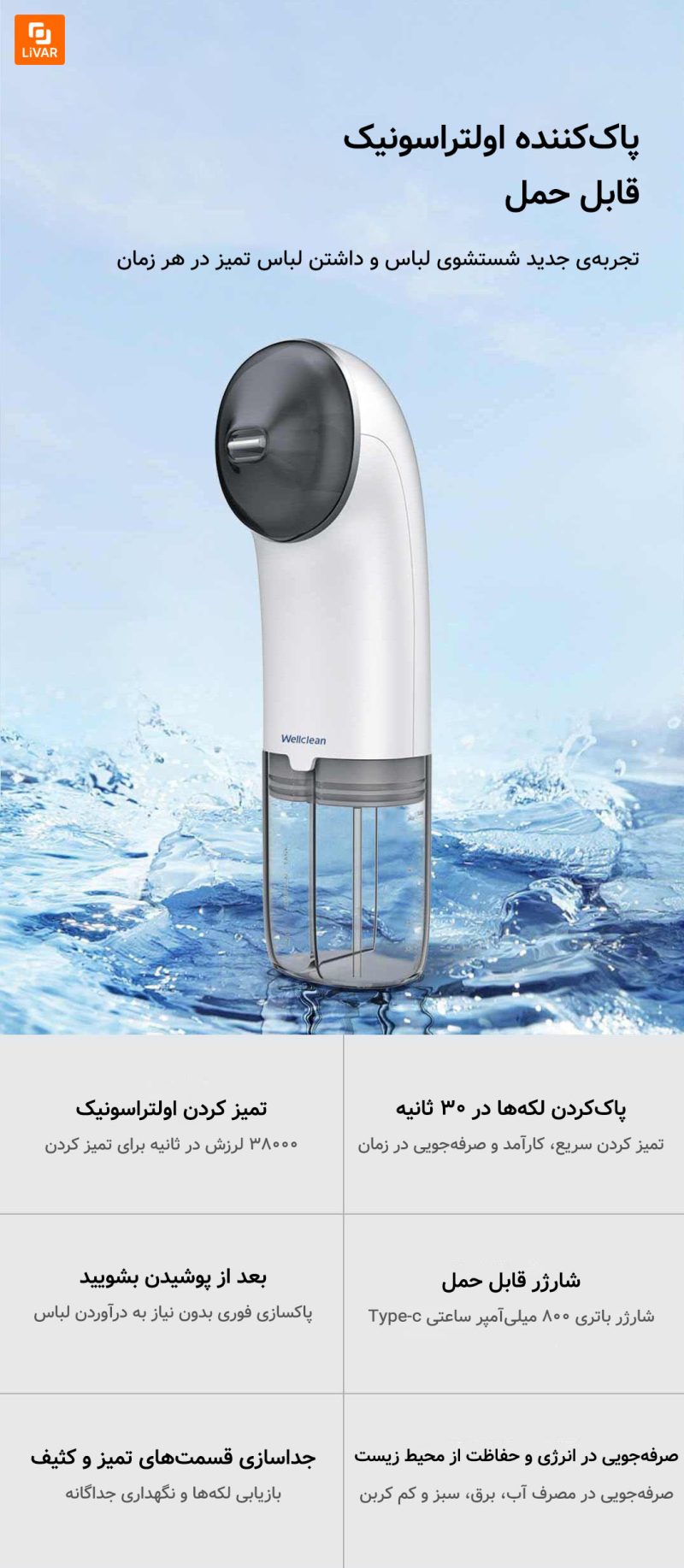 پاک‌کننده اولتراسونیک قابل حمل Vickery - Image 8