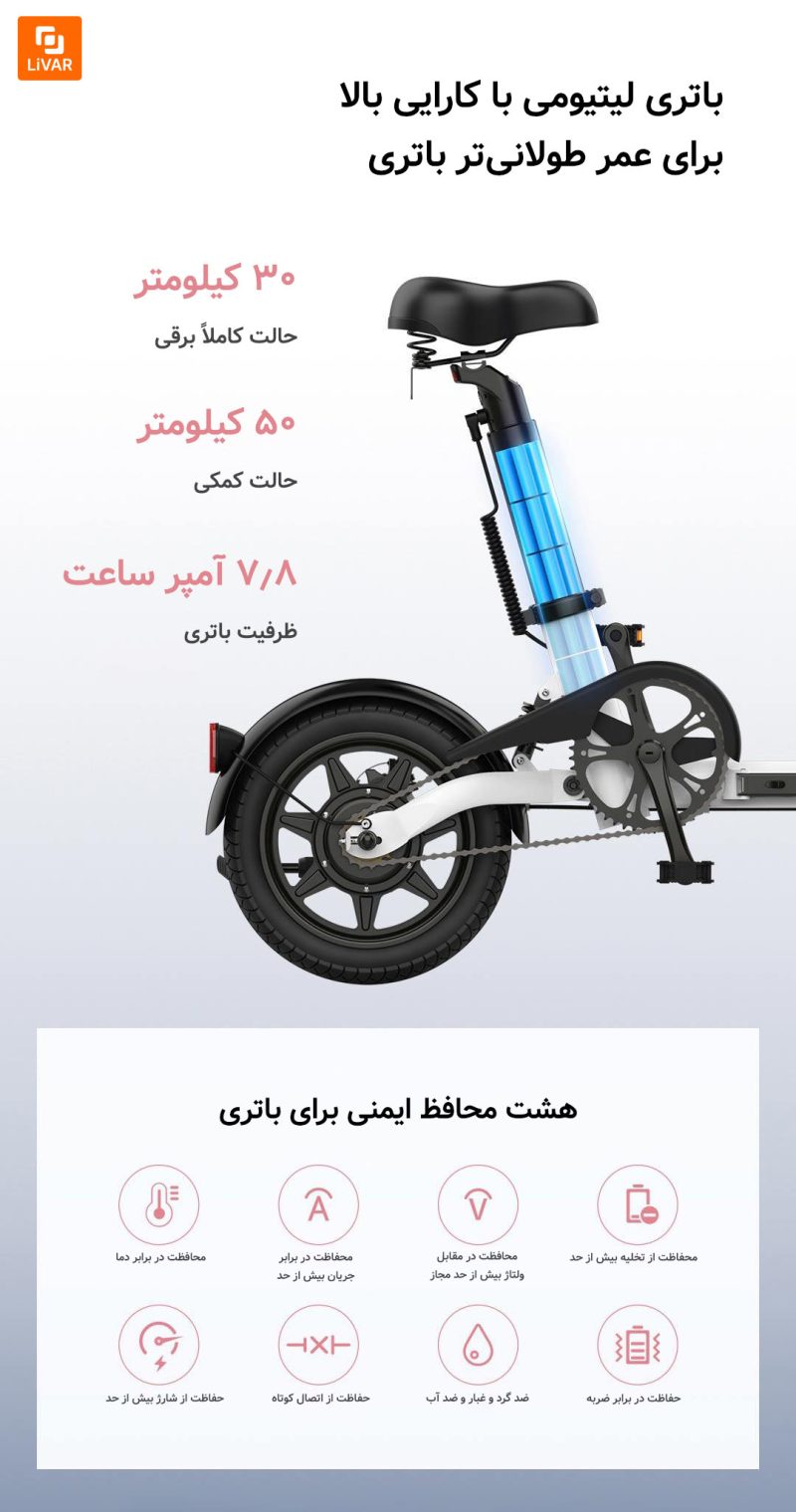 دوچرخه برقی تاشو ‏Xiaobai U8‏ - Image 11