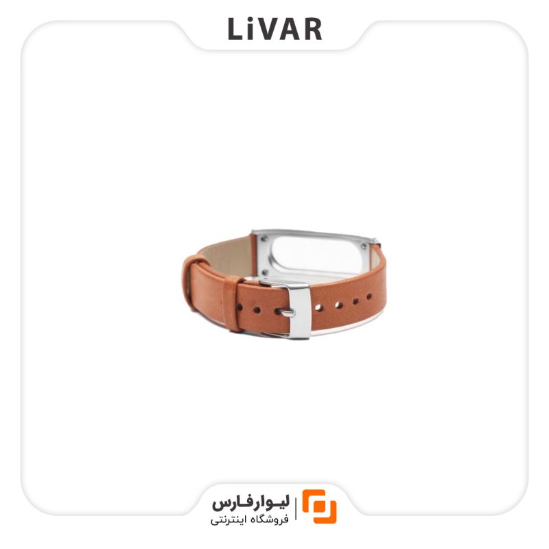 Livarfars Mi Band 1s Leather and Metal Wrist Strap1 بند چرمی دستبند سلامتی Mi