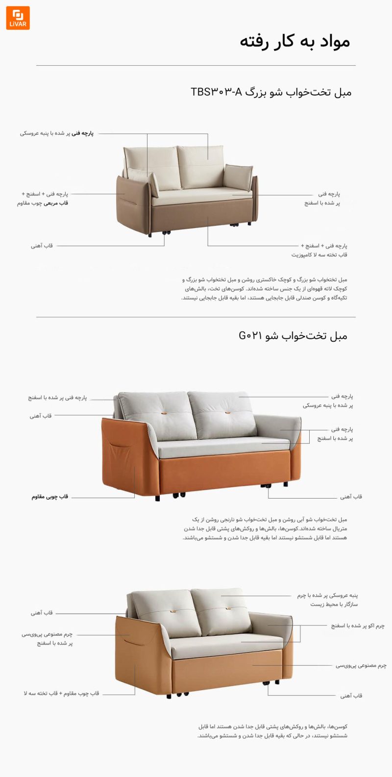 مبل تخت‌خواب شو LINSY - Image 20