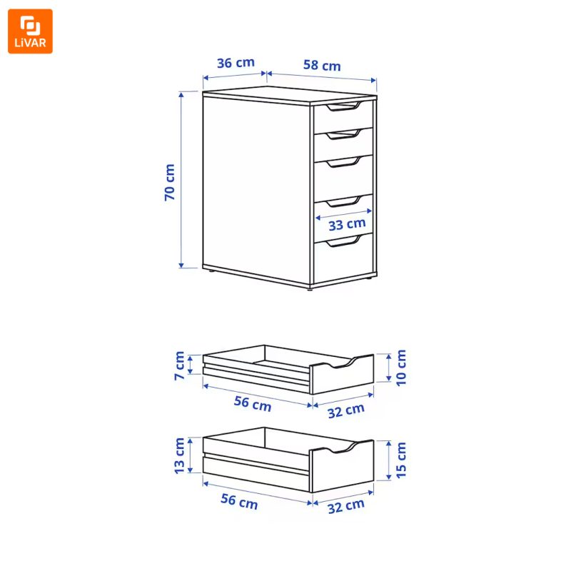 دراور 5 کشوی IKEA مدل ALEX - Image 11