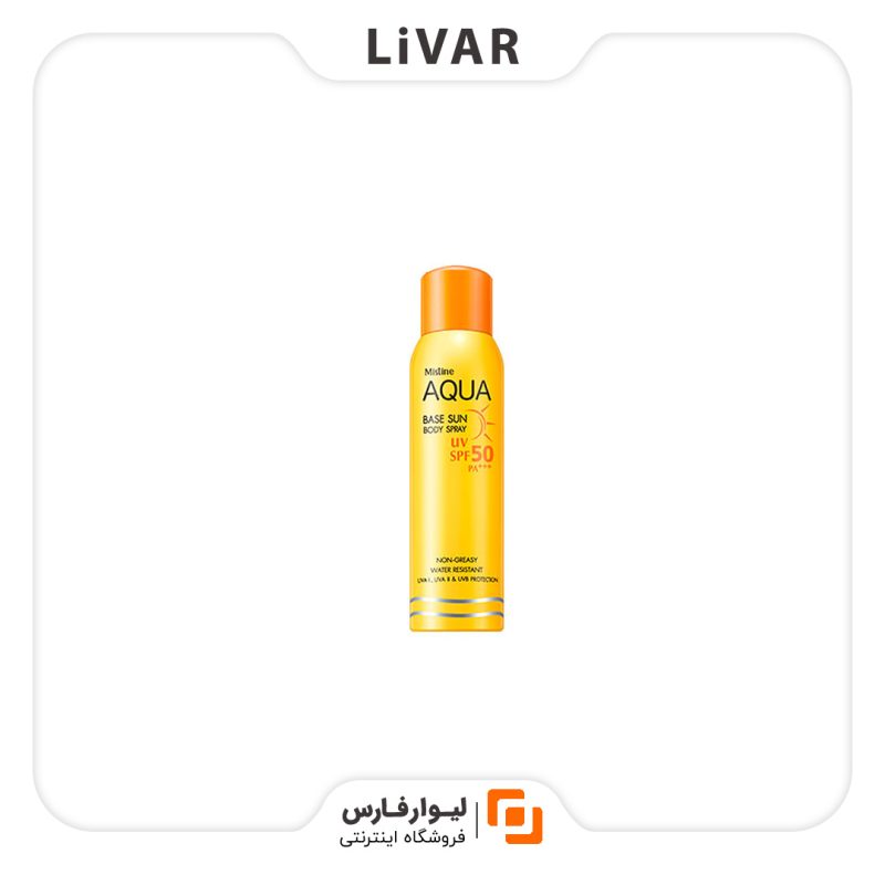 Livarfars AQUA Sunscreen Protects sprayed1 اسپری ضدآفتاب AQUA
