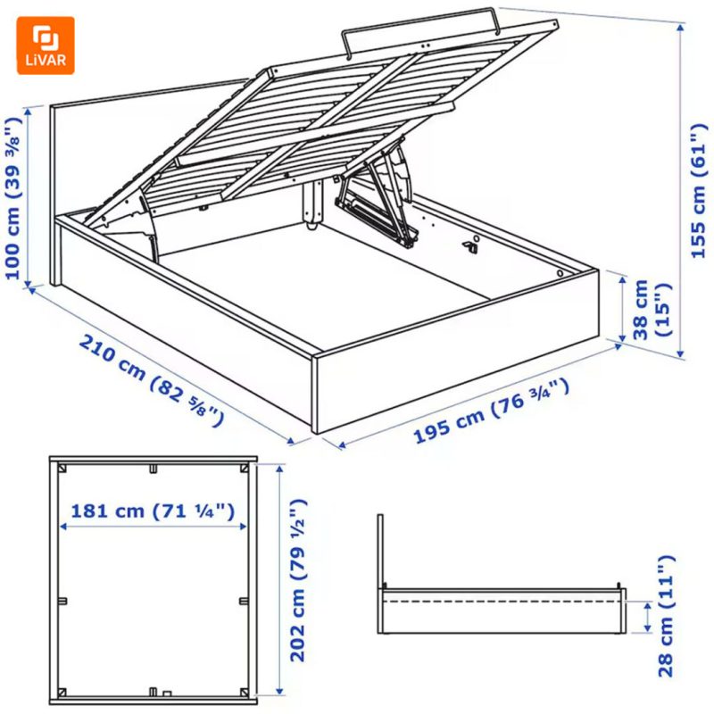تخت‌خواب عثمانی IKEA مدل MALM - Image 8