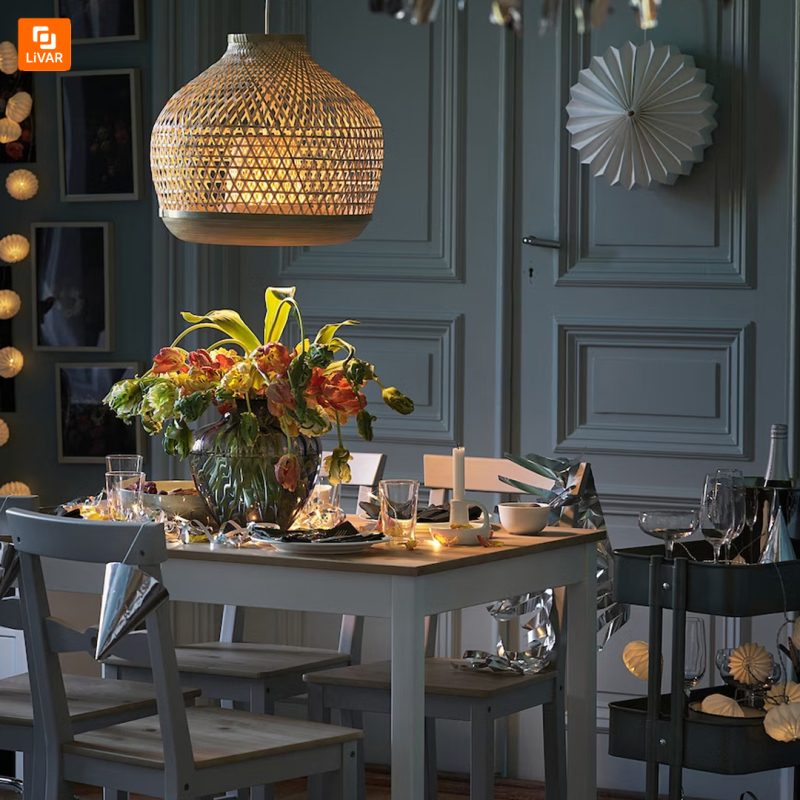 چراغ آویز بامبو IKEA - Image 4