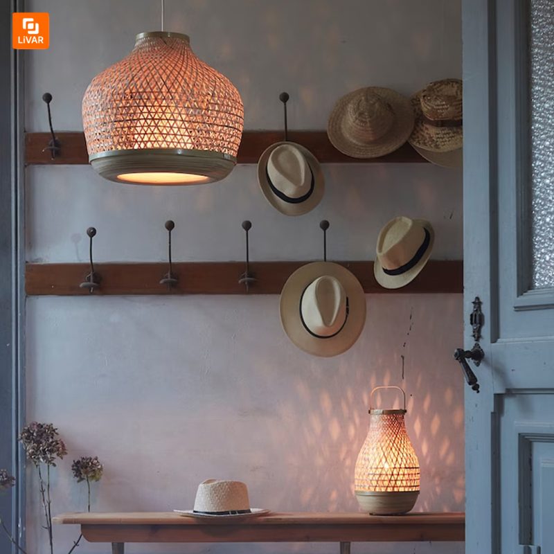 چراغ آویز بامبو IKEA - Image 5