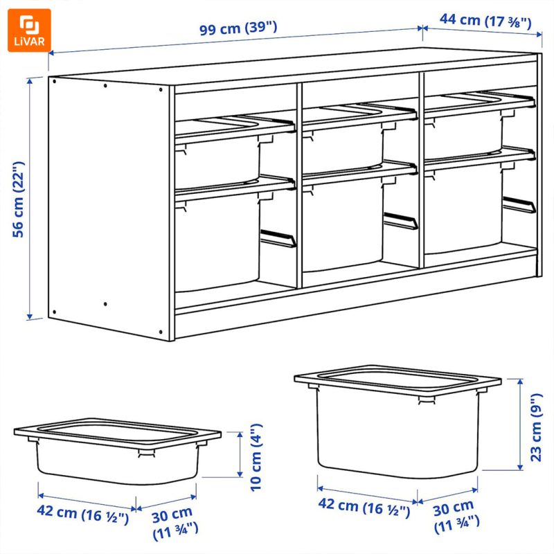ست جعبه ذخیره‌سازی لوازم IKEA مدل TROFAST - Image 20