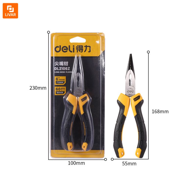 انبر دم‌باریک Deli مدل DL2106Z - Image 2