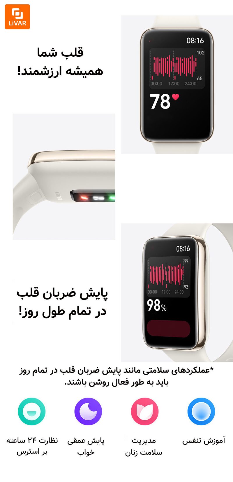 دستبند سلامتی شیائومی می‌بند Mi Band 7 Pro - Image 16