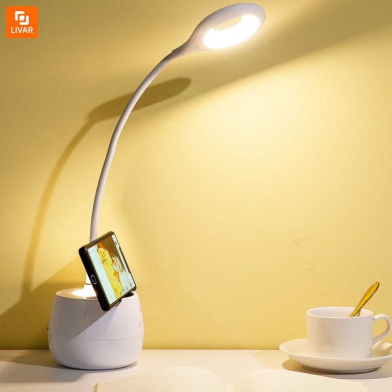 چراغ مطالعه شارژی و جا مدادی Deli - Image 3