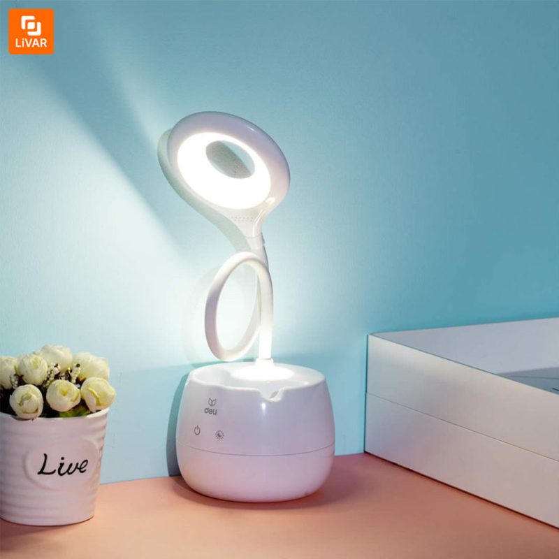 چراغ مطالعه شارژی و جا مدادی Deli - Image 6