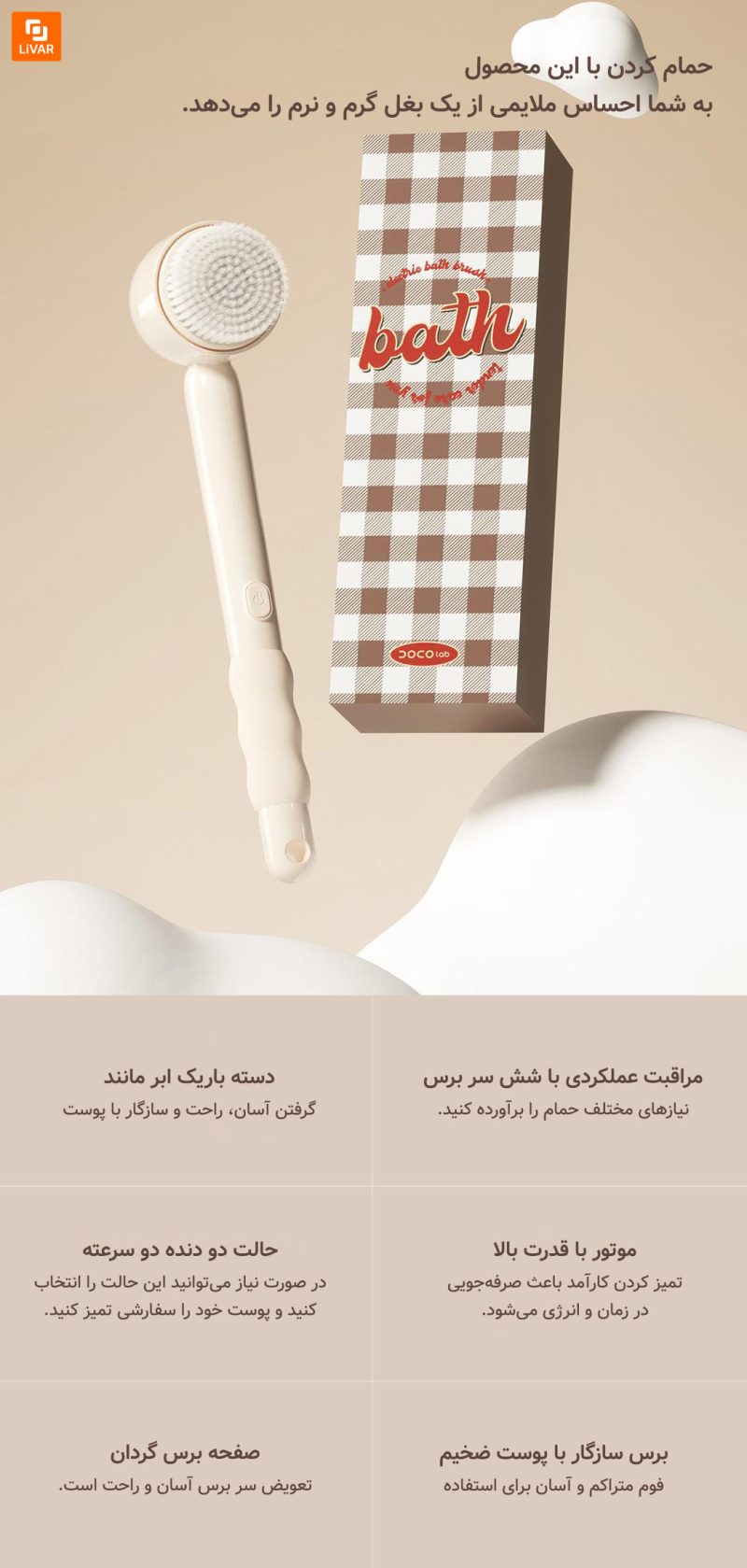 برس شارژی حمام DOCO شیائومی - Image 6