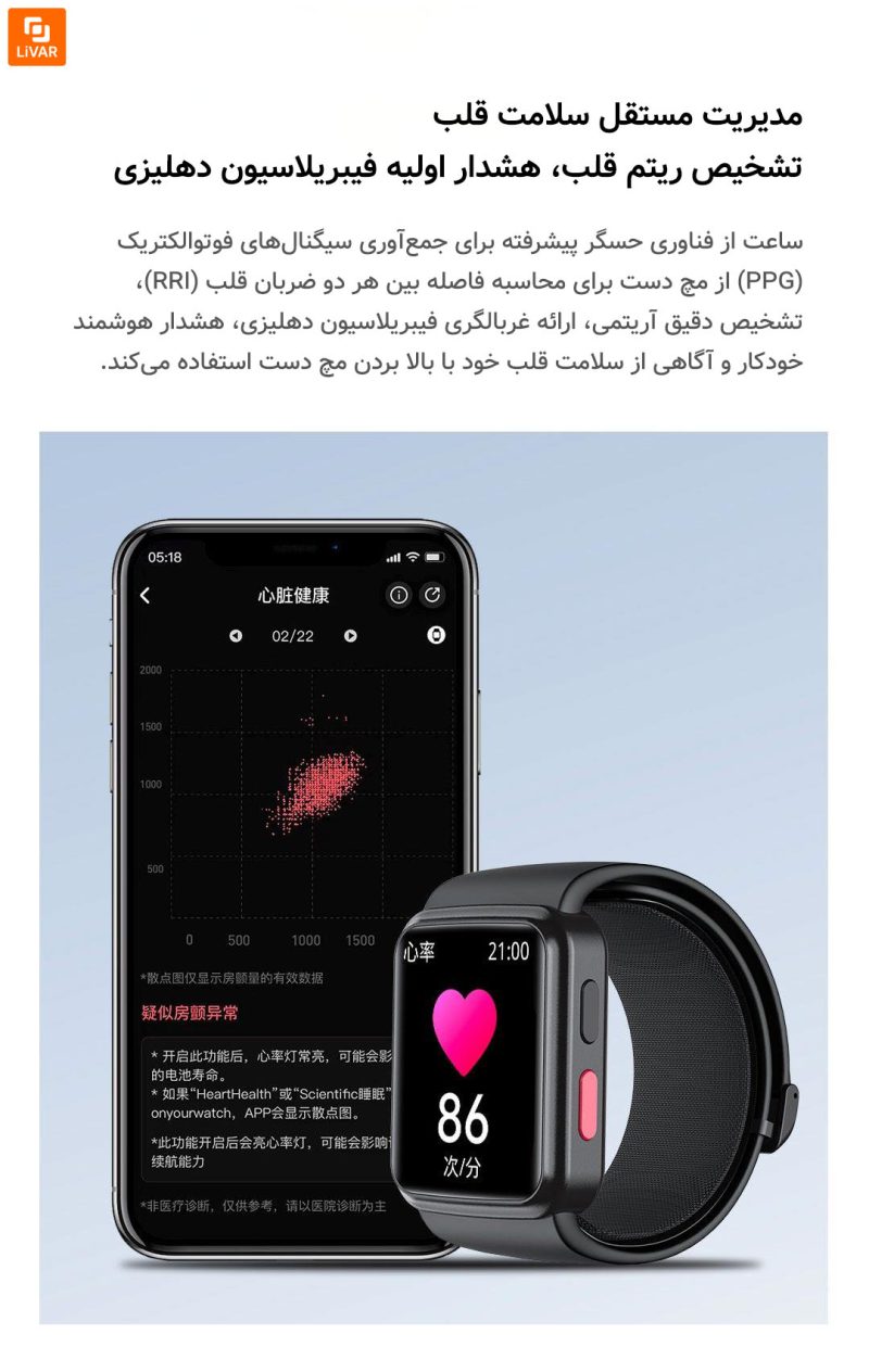 ساعت هوشمند پایش فشار خون Fruit Health شیائومی - Image 21