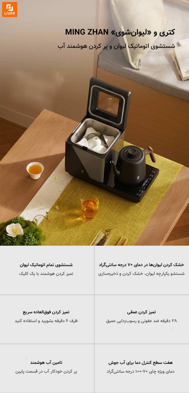 کتری و لیوان‌شوی هوشمند Mingzhan - Image 5