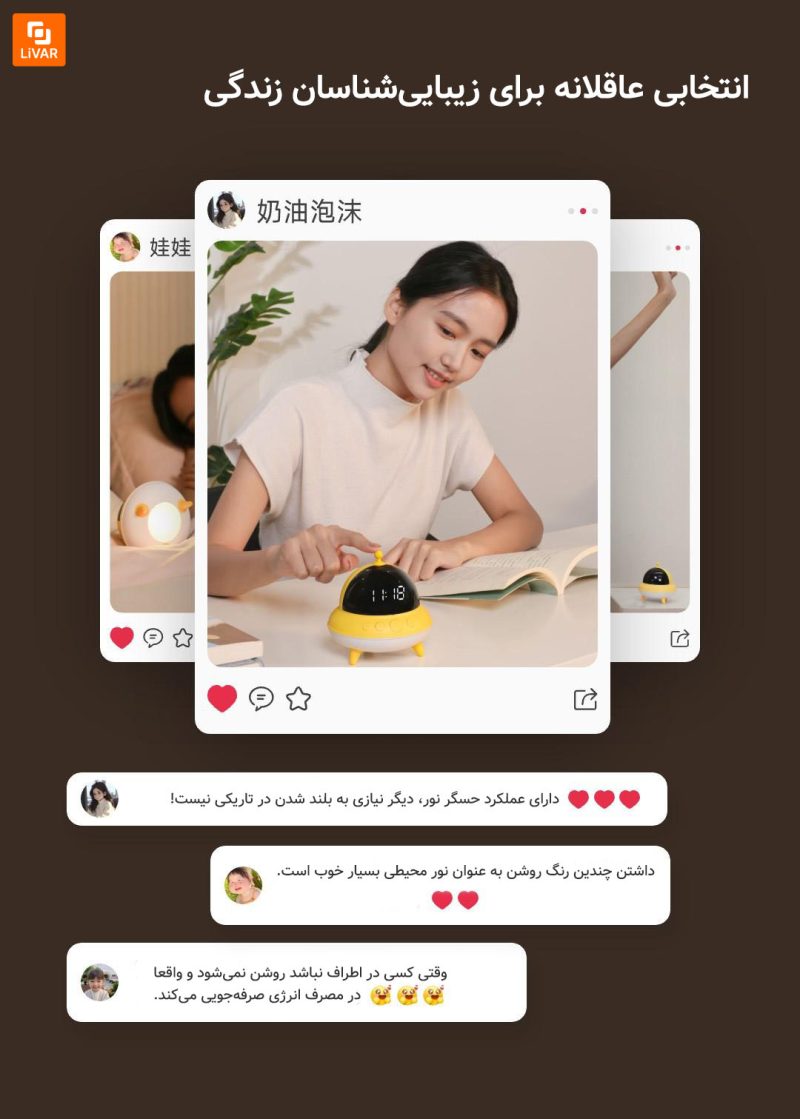 ساعت زنگ‌دار و چراغ ‌خواب Dangdang UFO A1 - Image 22